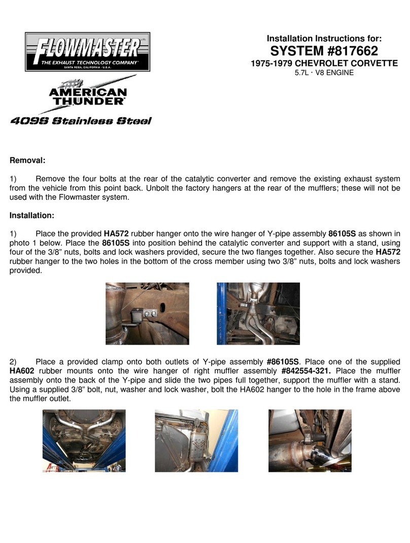 Flowmaster AMERICAN THUNDER 817662 Installation instructions manual Flowmaster AMERICAN THUNDER 817662 Installation instructions manual