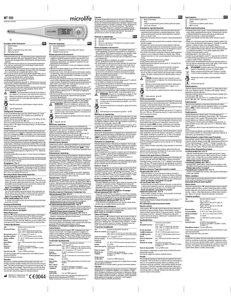 Microlife MT 550 User manual