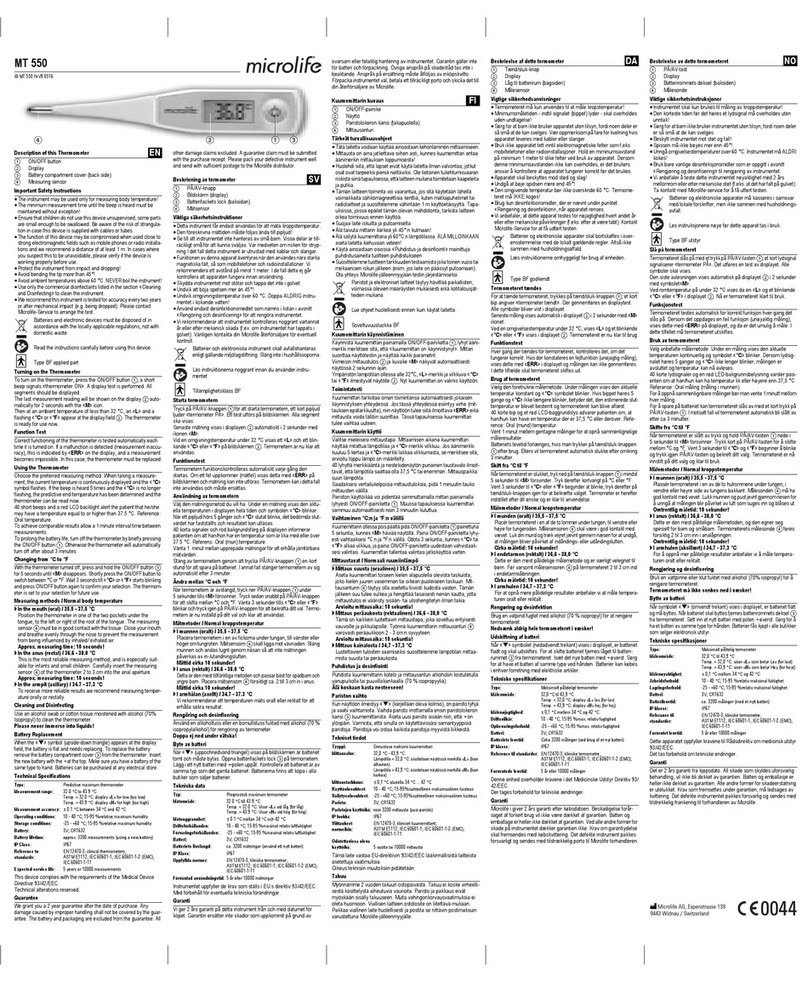 Microlife MT 550 User manual