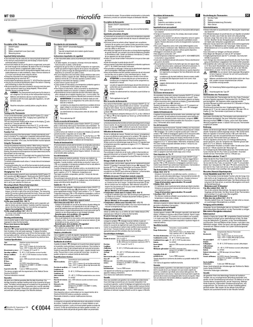 Microlife MT 550 User manual