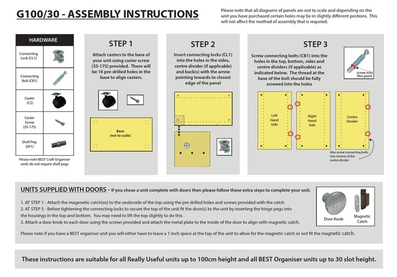 Storage 4 Crafts G100/30 User manual Storage 4 Crafts G100/30 User manual