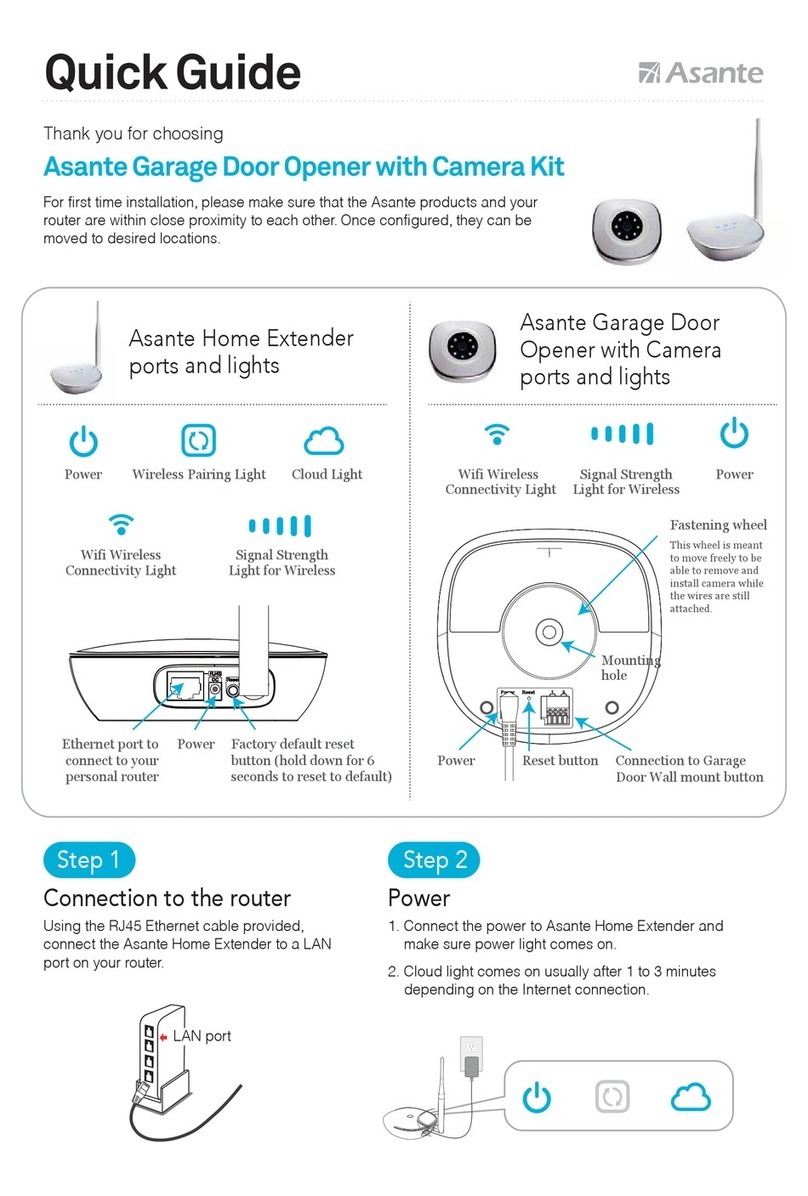 Asante Garage Door Opener With Camera Kit quick guide Asante Garage Door Opener With Camera Kit quick guide