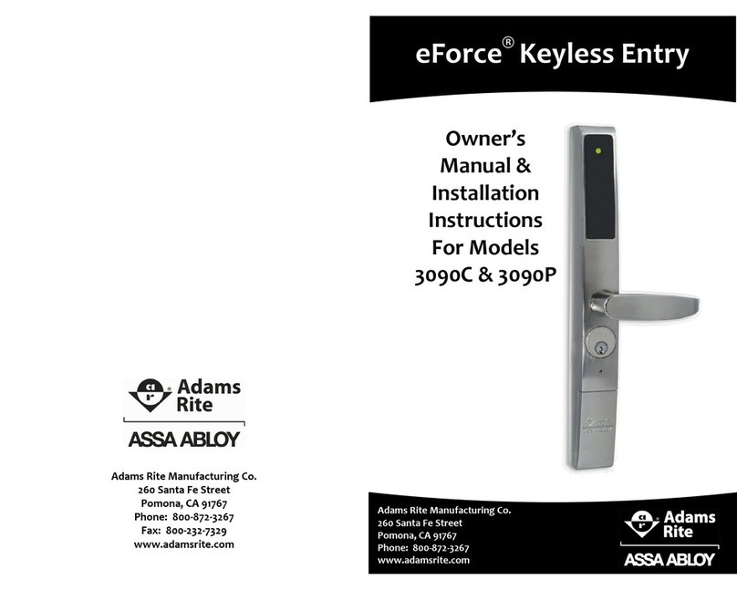 ADAMS RITE eForce 3090C Owner's Manual & Installation Instructions