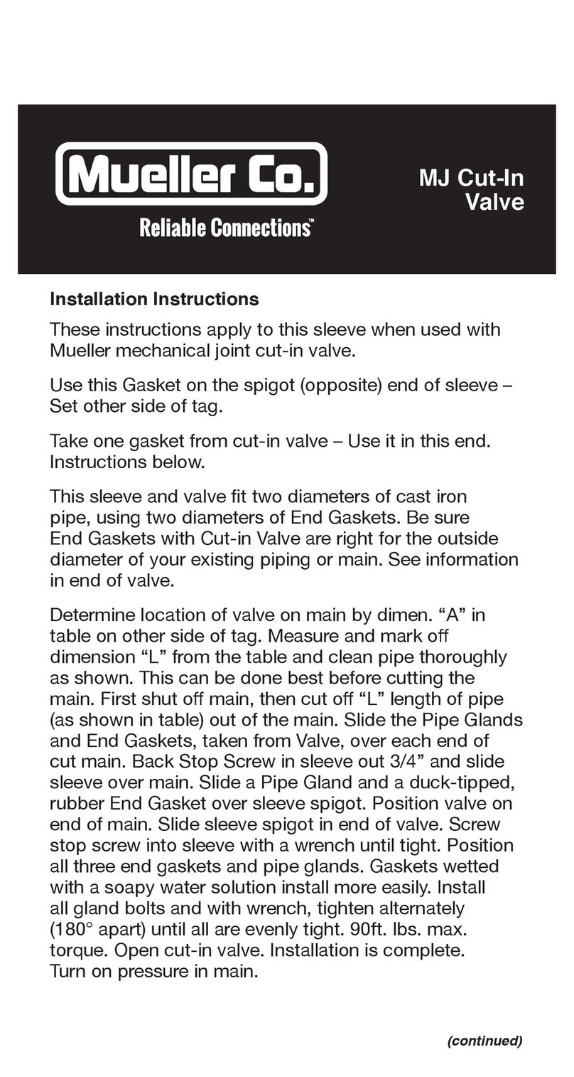 MUELLER CO. Reliable Connections MJ Cut-In installation instructions