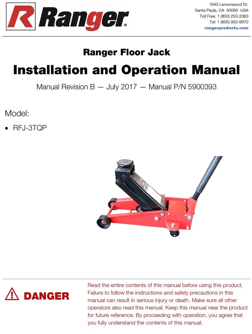 Ranger RFJ-3TQP Installation and operation owner's manual