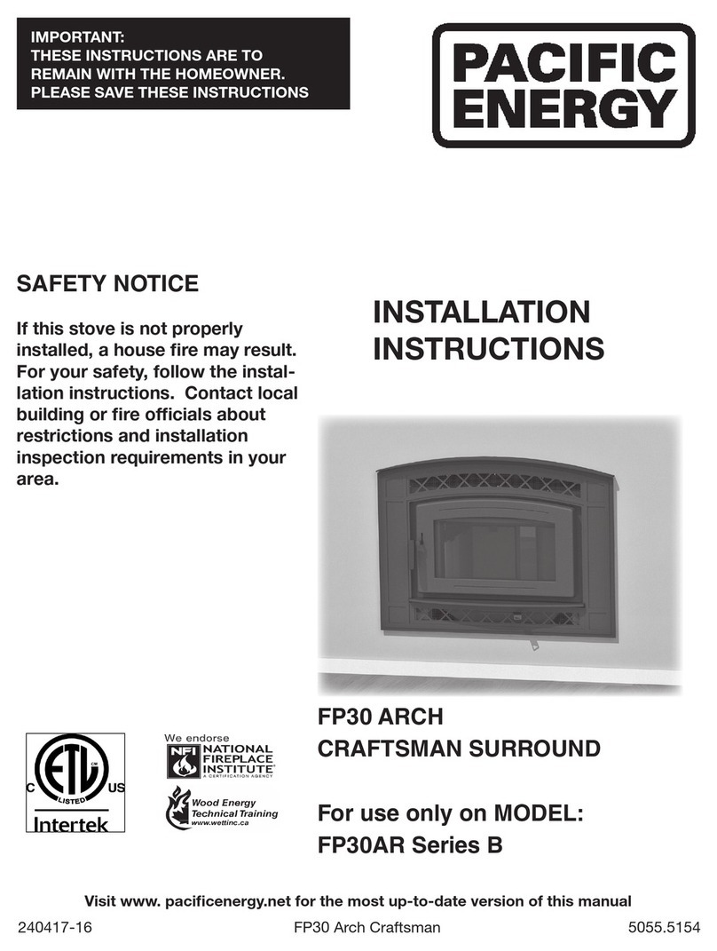 Pacific energy FP30 Arch Craftsman installation instructions Pacific energy FP30 Arch Craftsman installation instructions