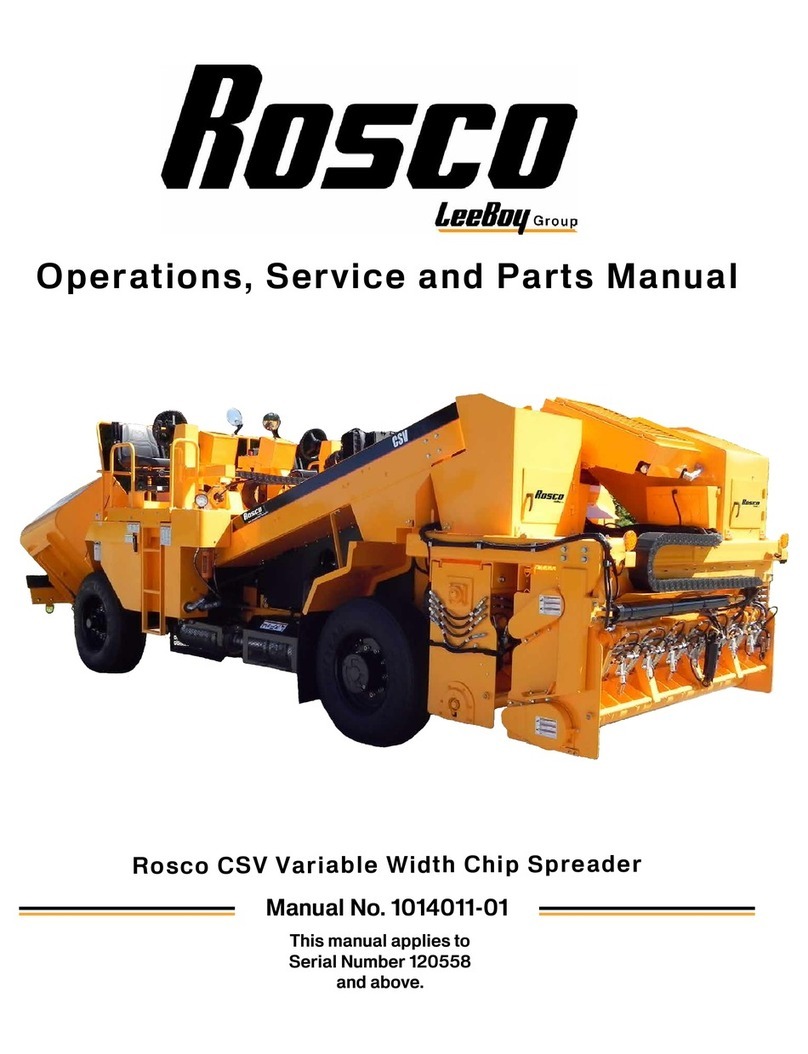 Rosco CSV Operation, service and parts manual