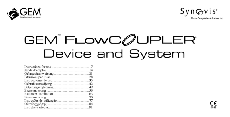Synovis GEM FlowCoupler Instructions for use Synovis GEM FlowCoupler Instructions for use