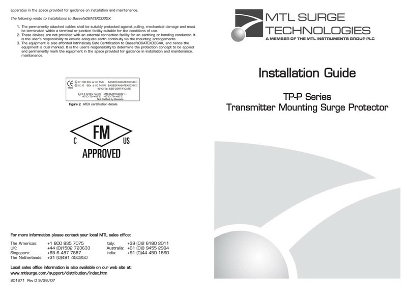 MTL Surge Technologies TP-P48 installation guide