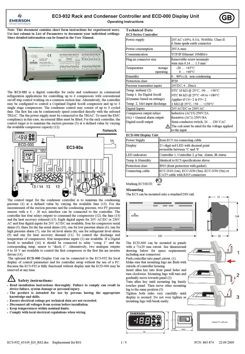 Emerson EC3-932 operating instructions