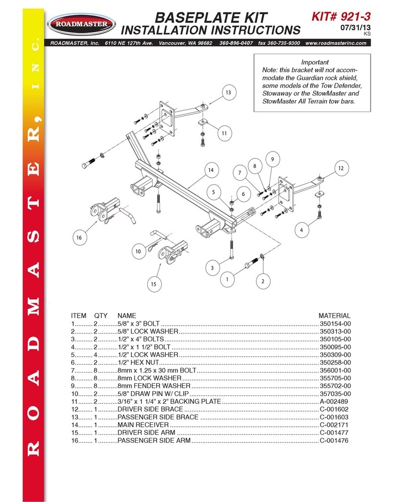 Roadmaster 921-3 installation instructions