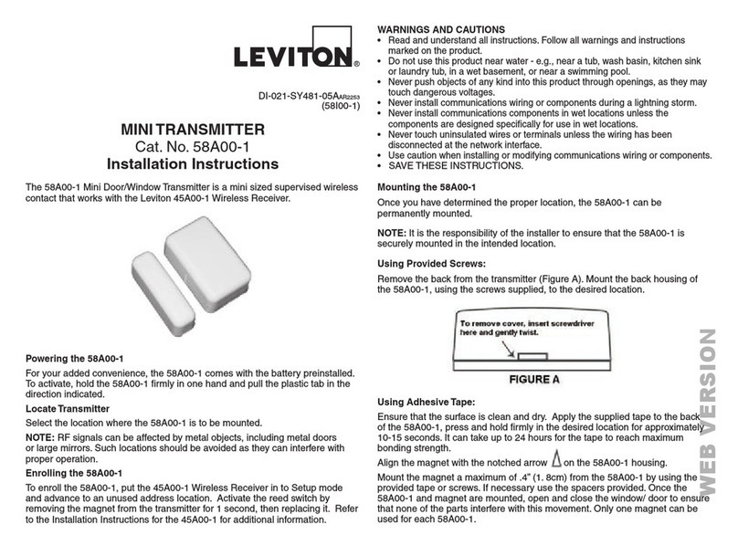 Leviton 58A00-1 installation instructions