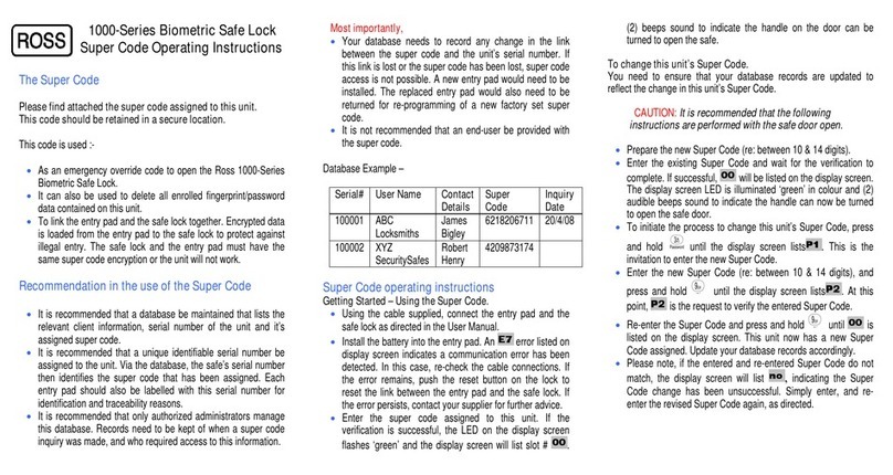 Ross 1000 Series operating instructions