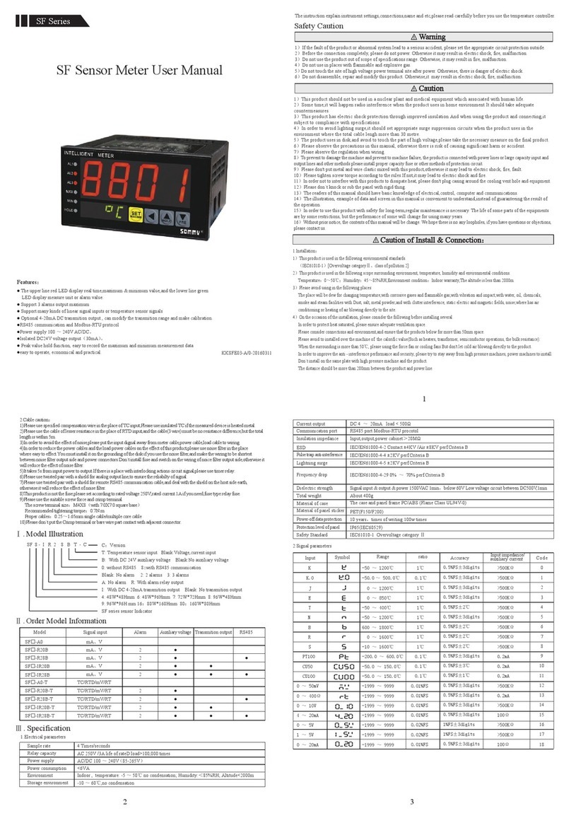 SOMMY SF Series User manual