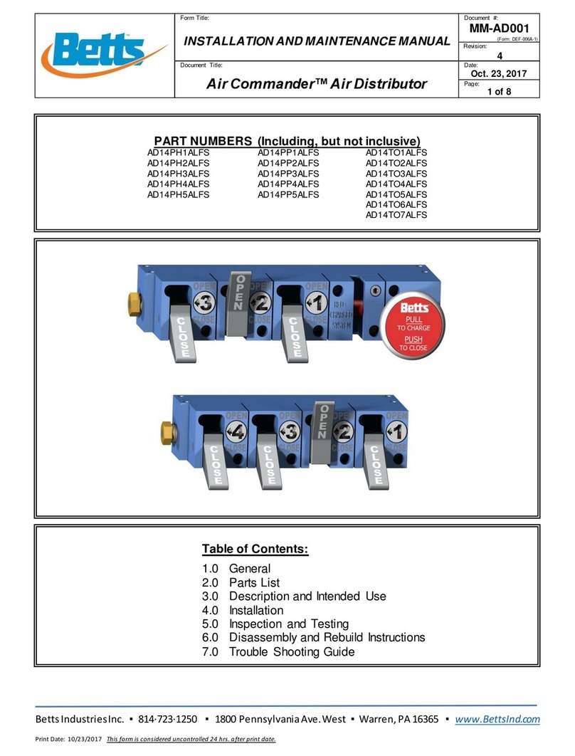 Betts Air Commander AD14PH1ALFS Installation and maintenance manual