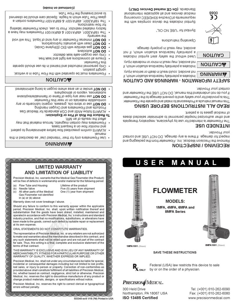 Precision Medical 1MFA1001 user manual Precision Medical 1MFA1001 user manual