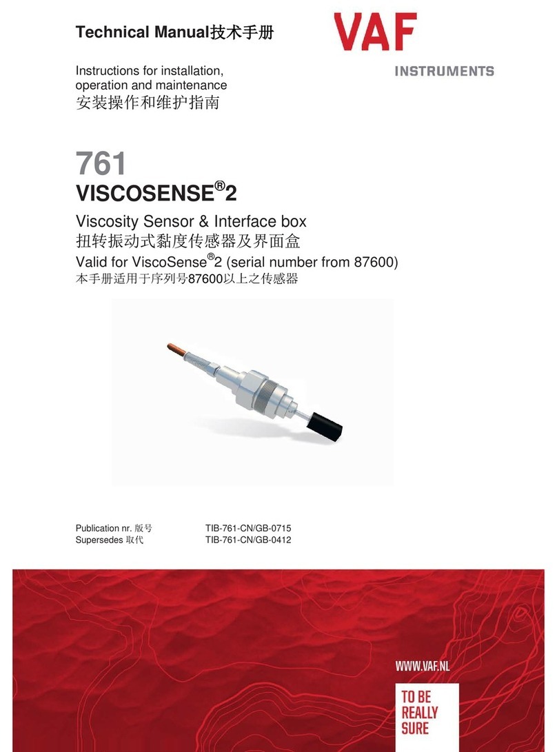 VAF instruments VISCOSENSE 2 Technical manual VAF instruments VISCOSENSE 2 Technical manual