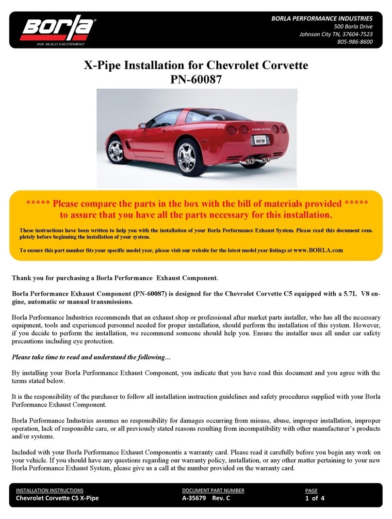 BORLA 60087 installation instructions