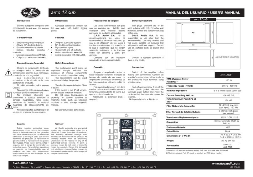 DAS arco 12 sub user manual