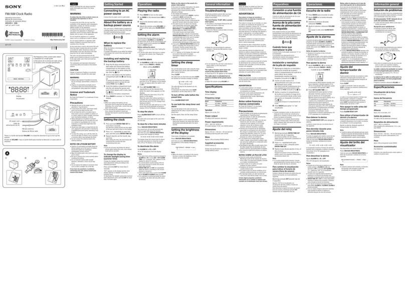 Sony ICF-C1T User manual