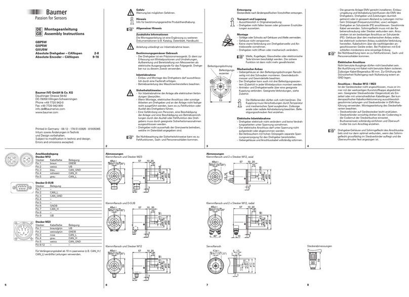 Baumer GXP5W Assembly instructions