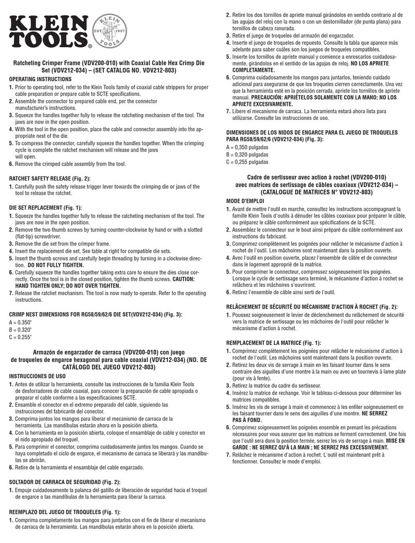 Klein Tools VDV200-010 operating instructions Klein Tools VDV200-010 operating instructions