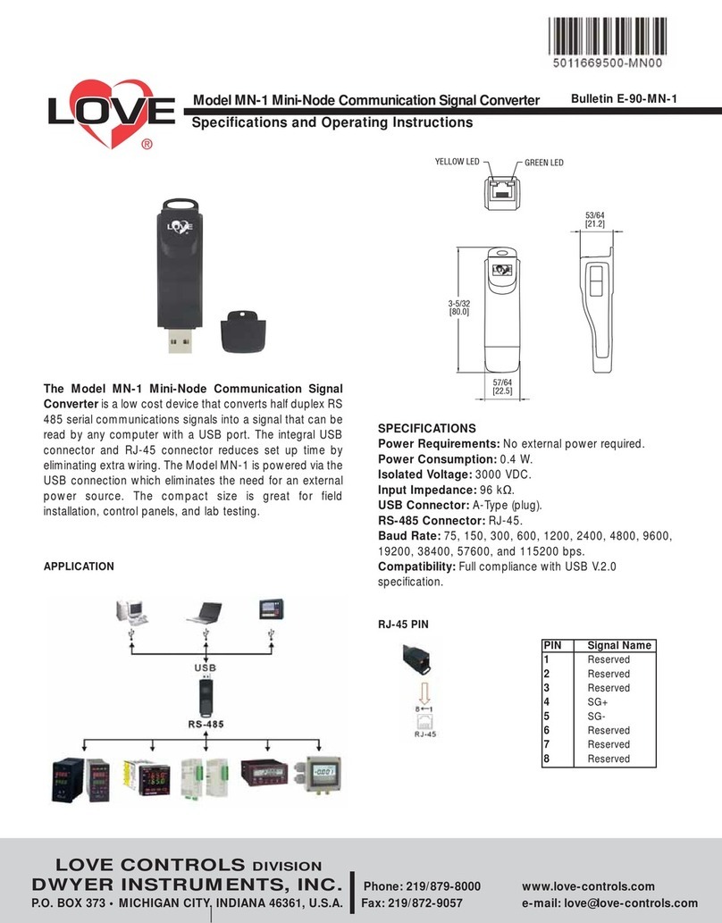 Love Controls MN-1 Specification and operating instructions Love Controls MN-1 Specification and operating instructions