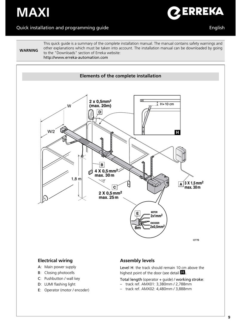 Erreka MAXI Quick installation and programming guide Erreka MAXI Quick installation and programming guide