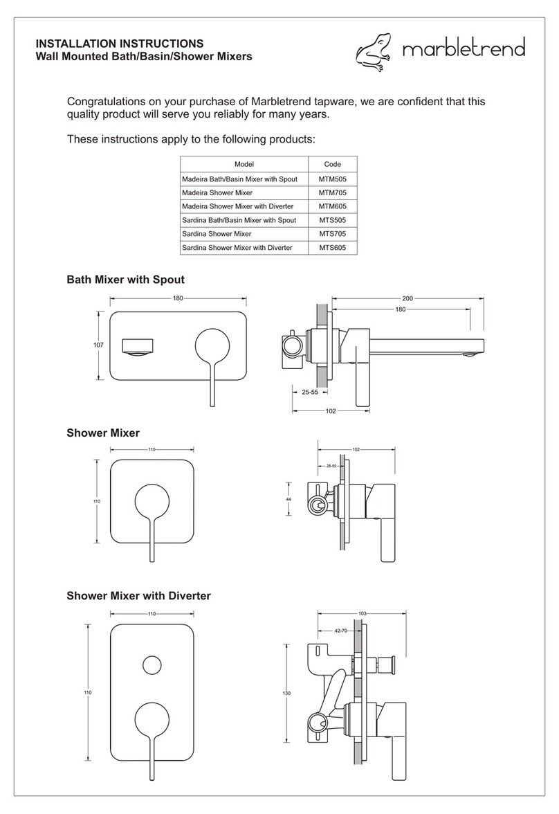 Marbletrend Madeira Bath/Basin Mixer with Spout installation instructions Marbletrend Madeira Bath/Basin Mixer with Spout installation instructions