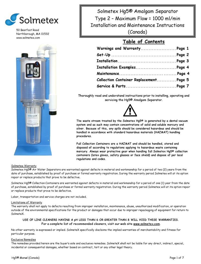 Solmetex Hg5 Installation and maintenance instructions