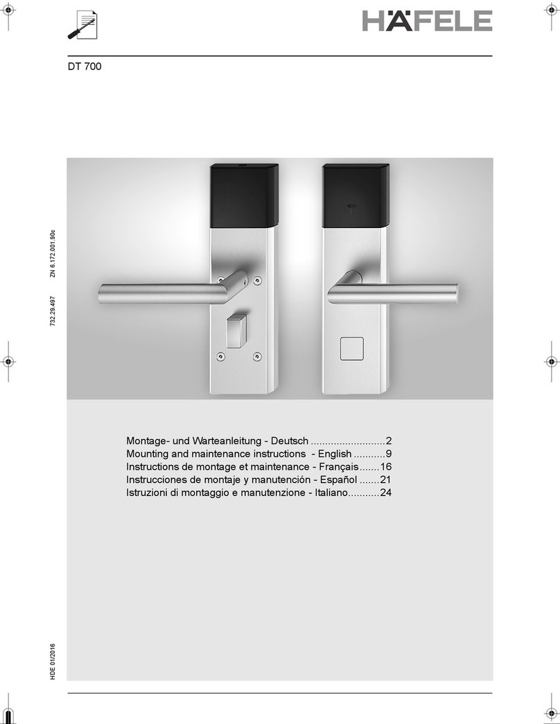 Hafele DT 700 Mounting and Maintenance Instructions