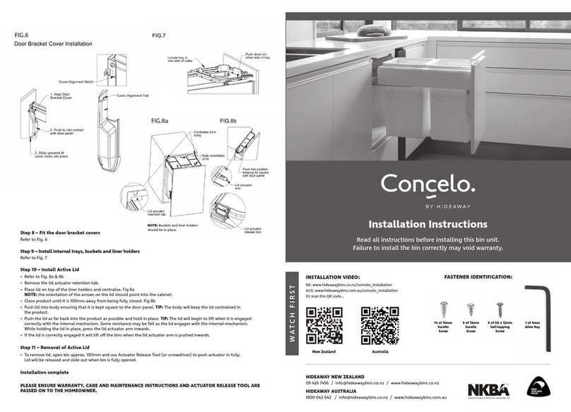 Hideaway Concelo installation instructions