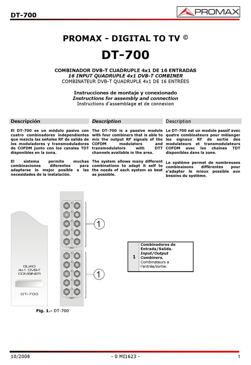Promax DT-700 Instructions for assembly and connection