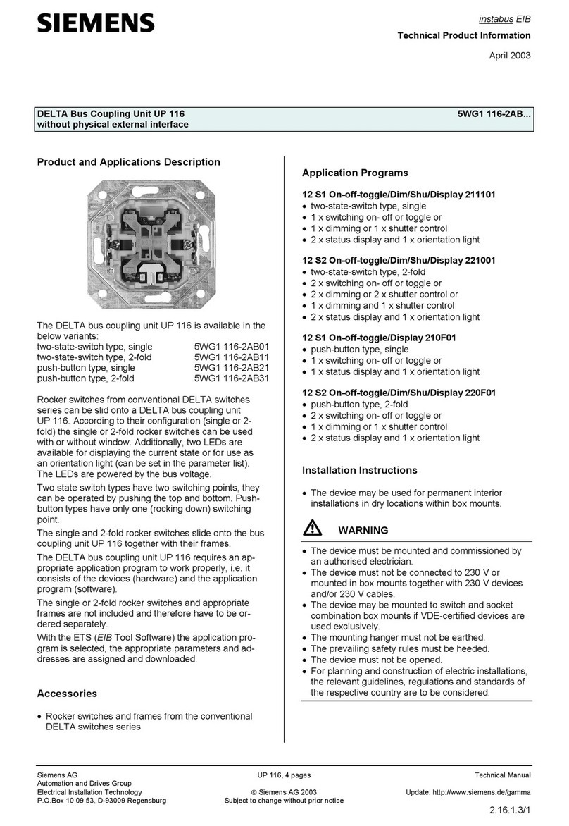 Siemens 5WG1 116-2AB11 User manual Siemens 5WG1 116-2AB11 User manual