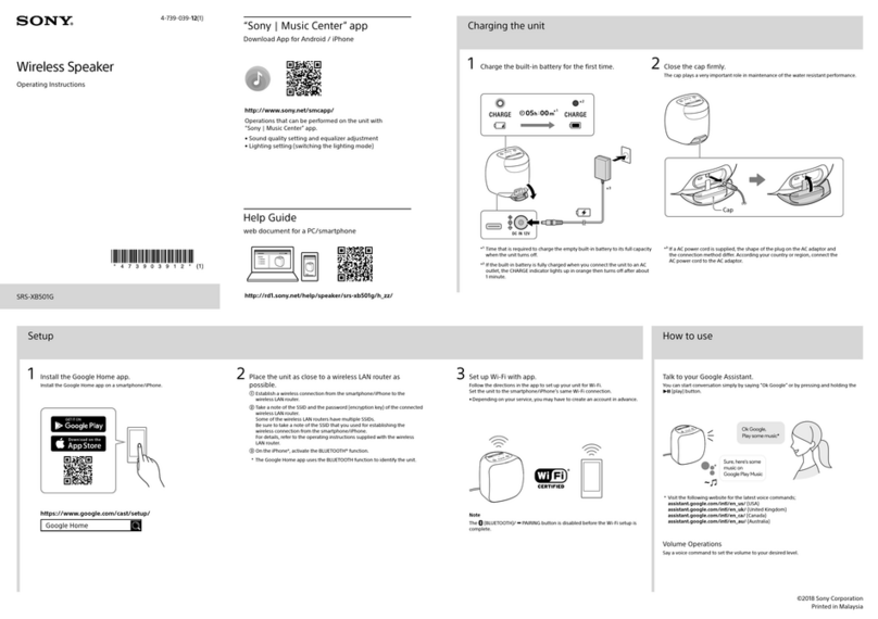 Sony SRS-XB501G operating instructions