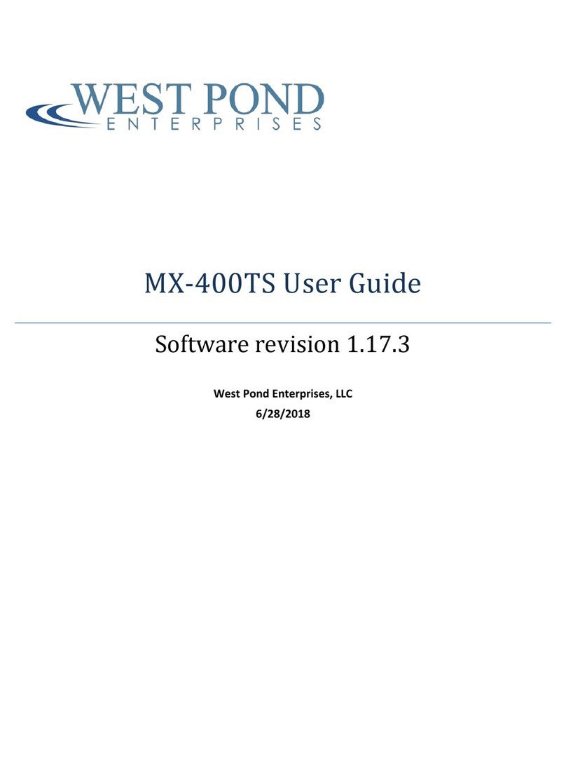 West Pond Enterprises MX-400TS user guide