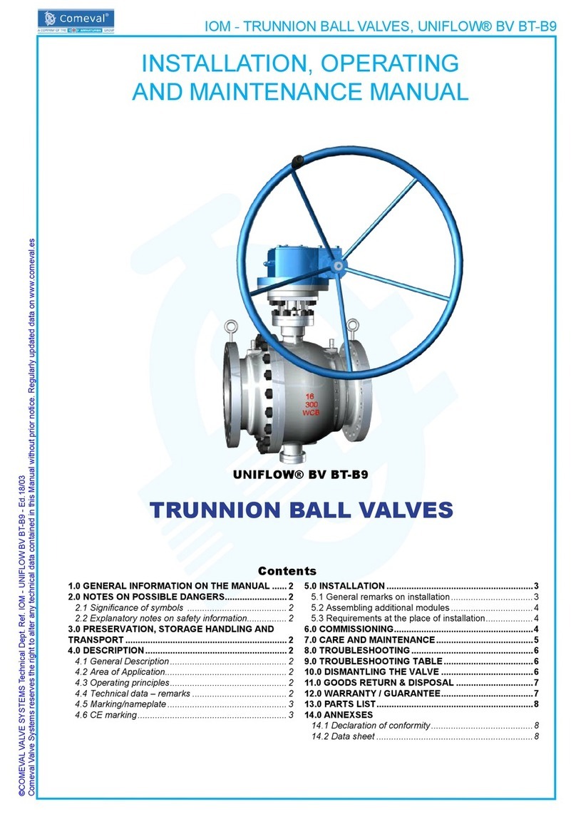Comeval UNIFLOW BV BT-B9 Installation, operating and maintenance manual