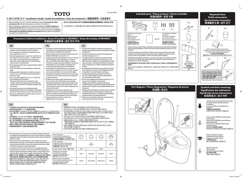 Toto NEOREST Installation guides Toto NEOREST Installation guides