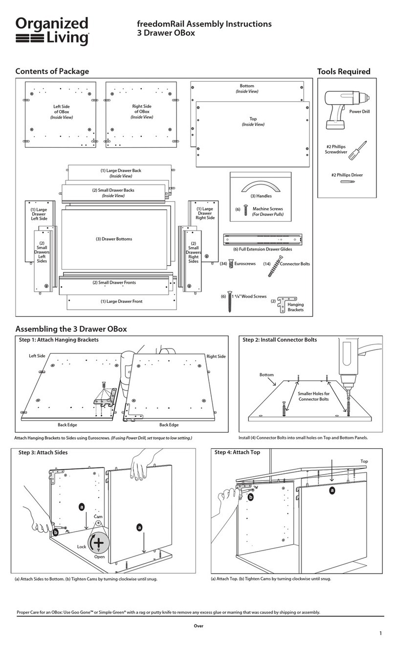 Organized Living freedomRail 3 Drawer OBox Assembly instructions Organized Living freedomRail 3 Drawer OBox Assembly instructions