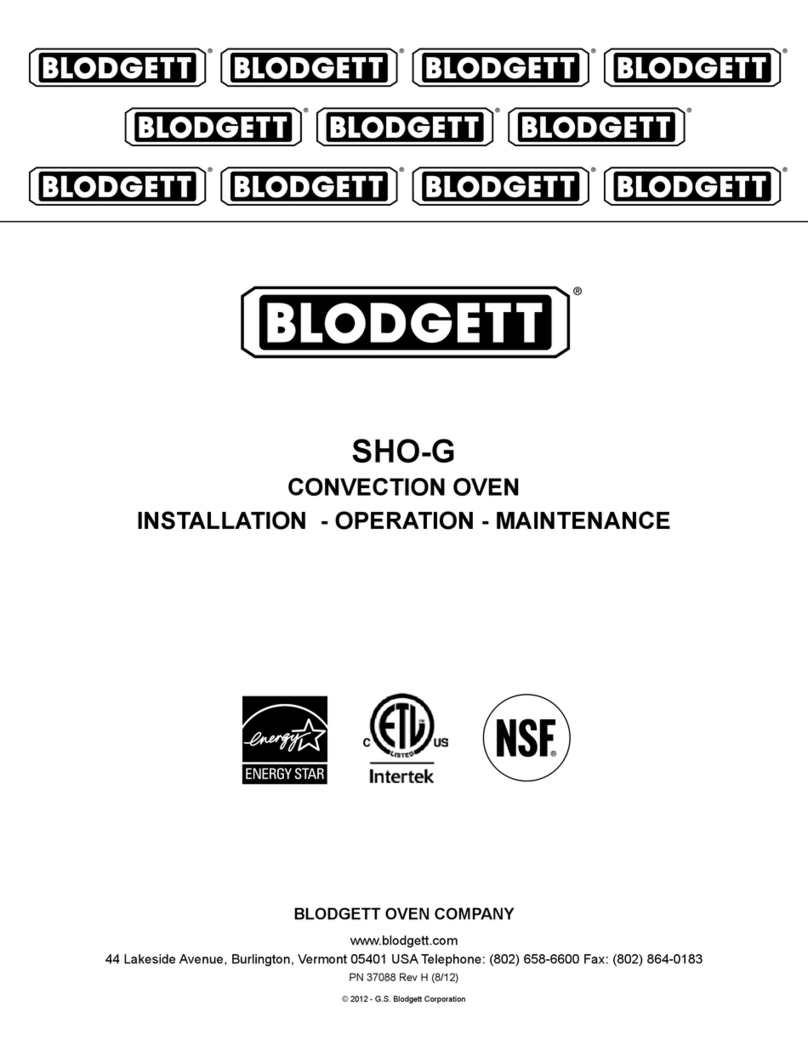 Blodgett SHO-G Owner's manual