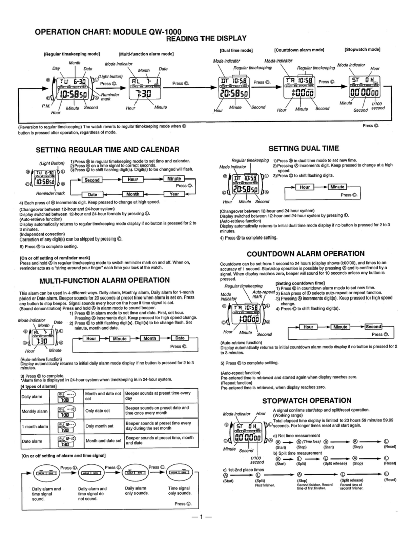 Casio QW-1000 User manual