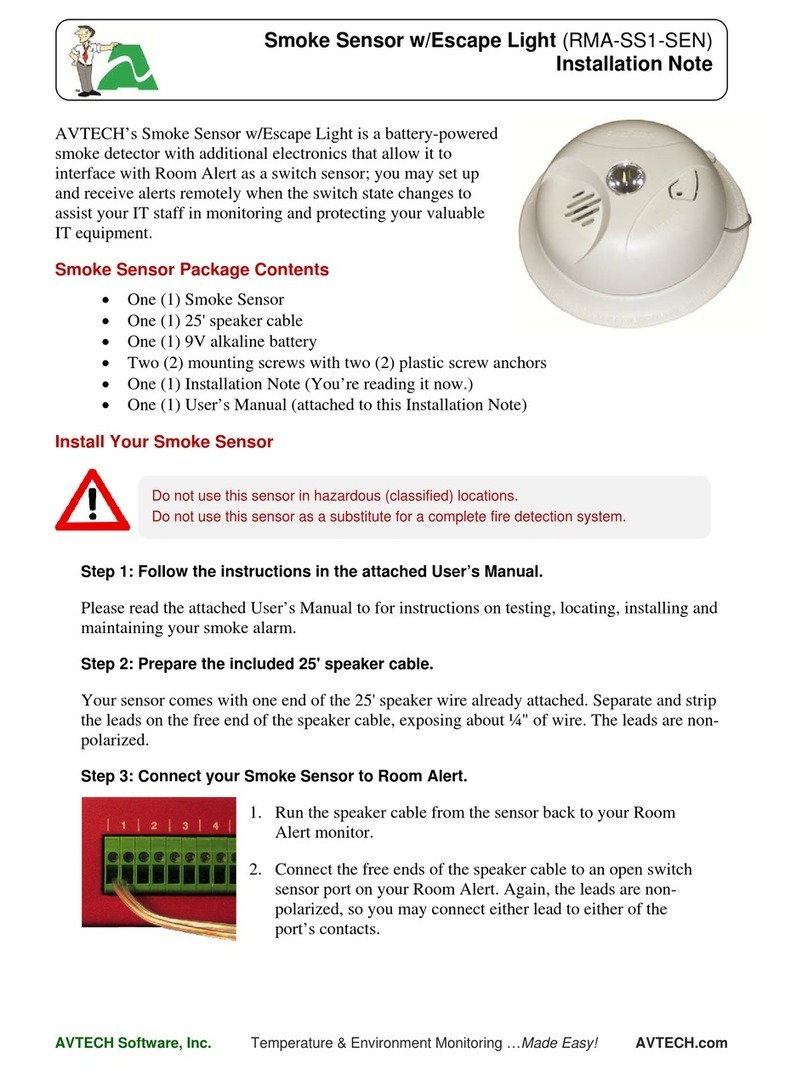 Avtech RMA-SS1-SEN Installation and operation manual