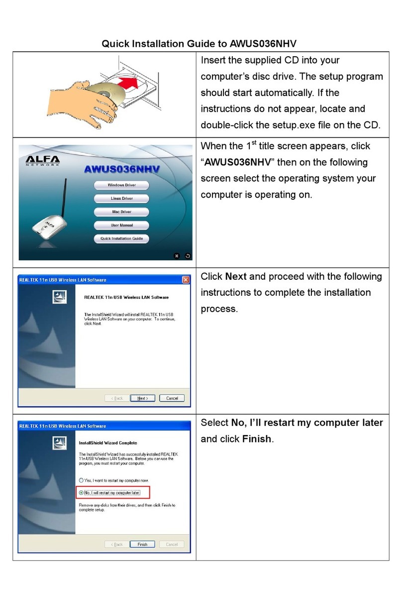 Alfa Network AWUS036NHV Quick installation guide