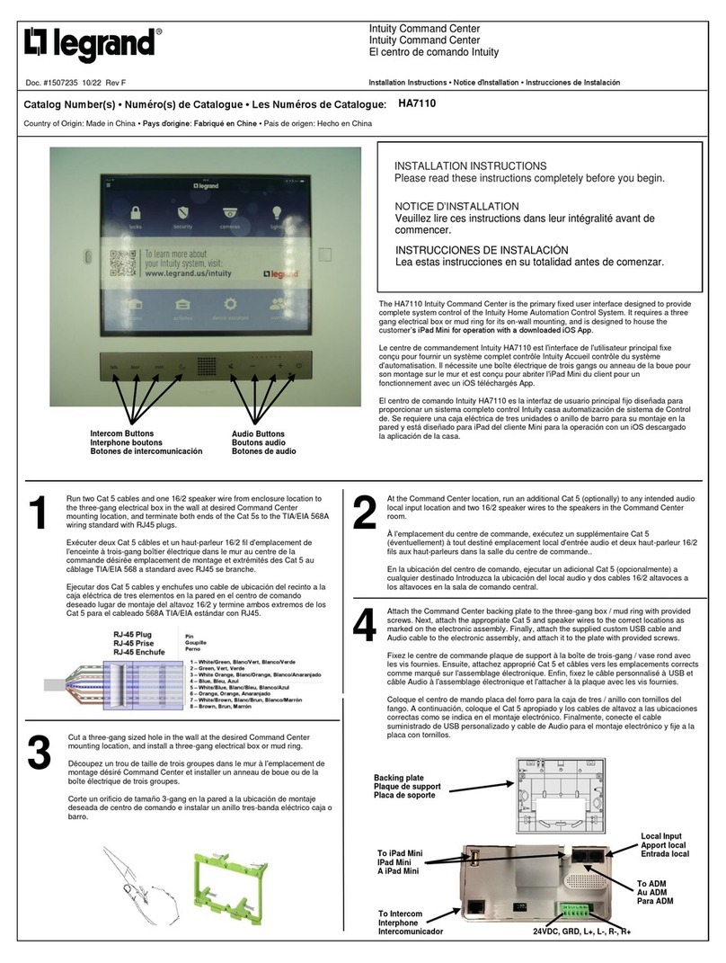 LEGRAND HA7110 User manual