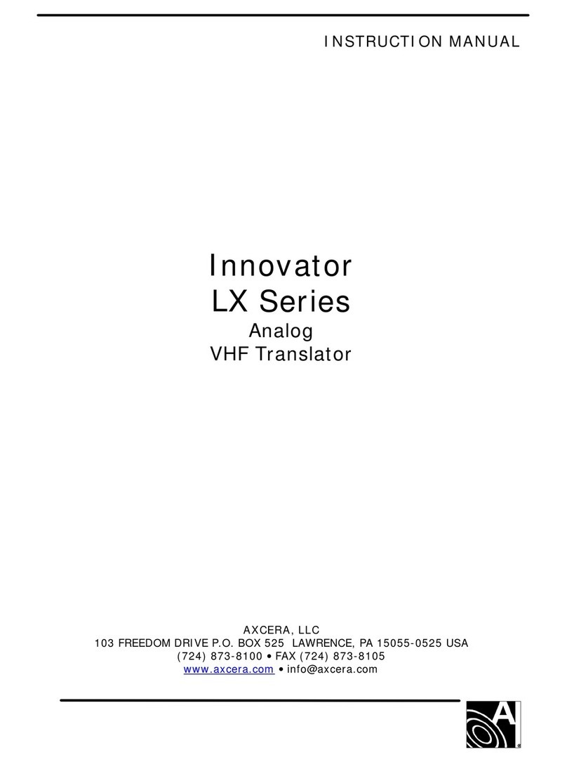 Axcera Innovator LX Series instruction manual Axcera Innovator LX Series instruction manual