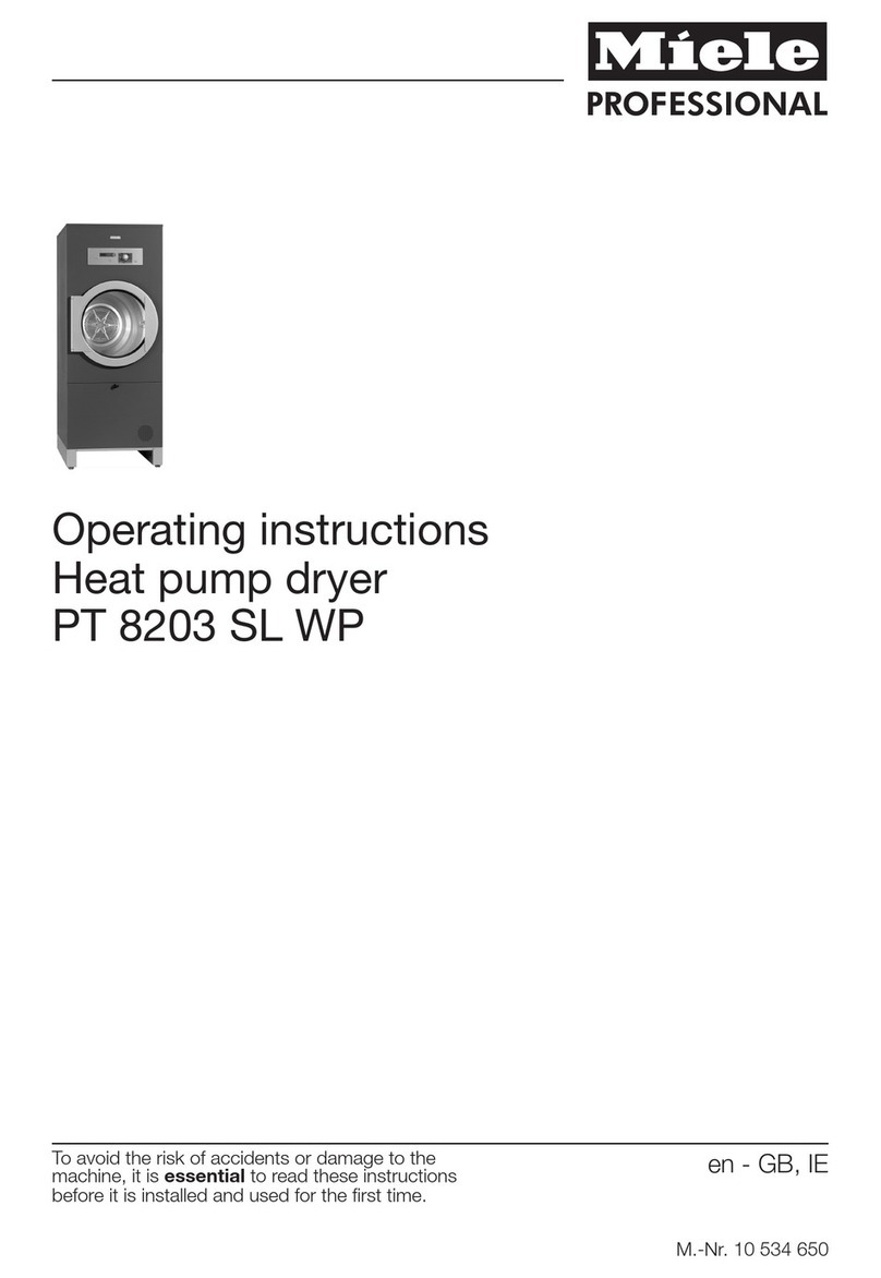 Miele professional PT 8203 SL WP operating instructions
