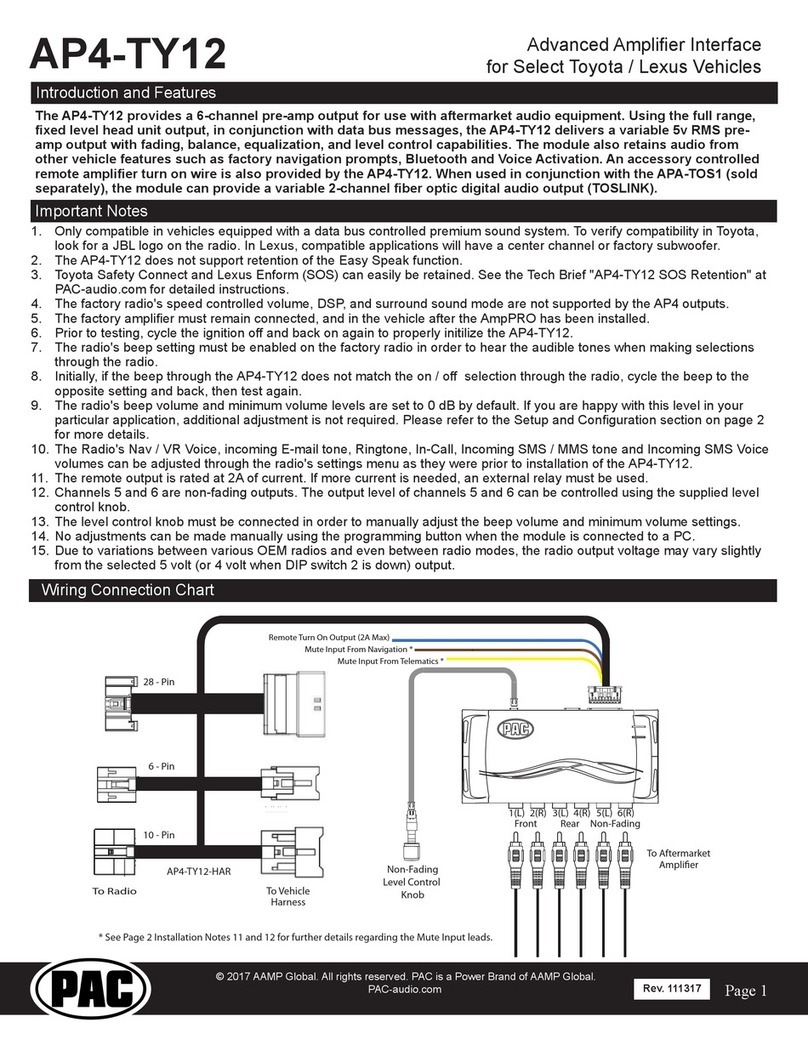PAC AP4-TY12 manual