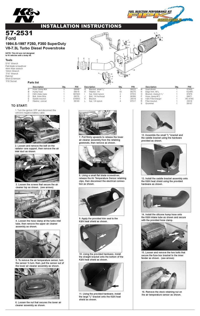 K&N 57-2531 installation instructions