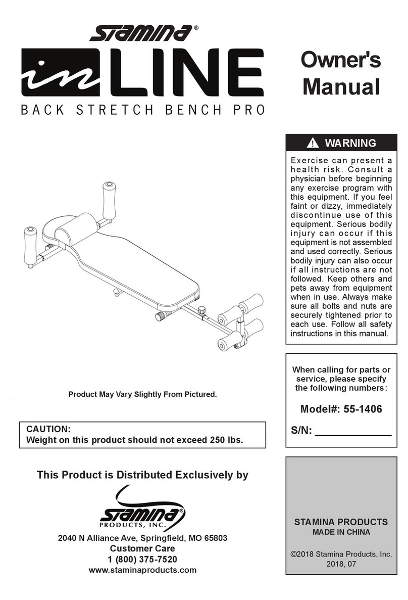 Stamina inLINE Back Stretch Bench Pro 55-1406 owner's manual