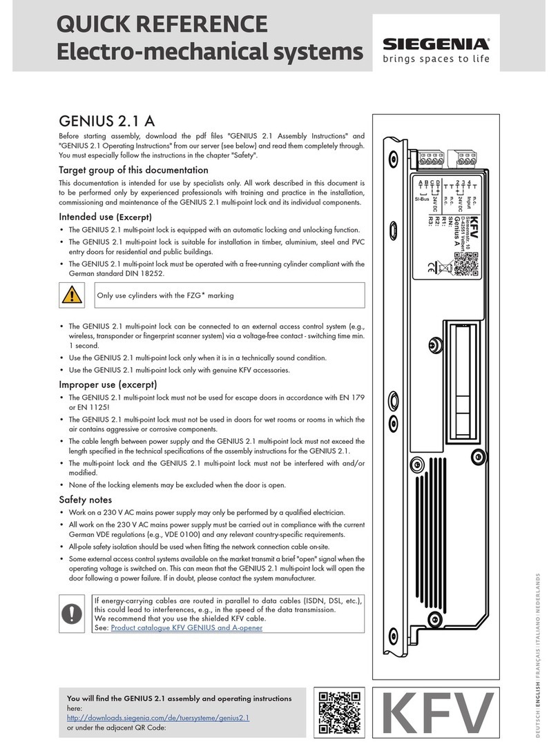 Siegenia GENIUS 2.1 A quick reference